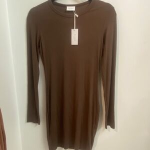 Clyque The Label Tiana Mini Dress Chocolate L NWT